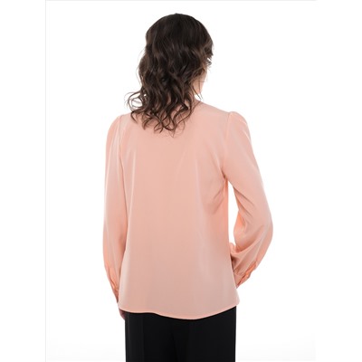 Блузка персикового цвета с длинным рукавом
