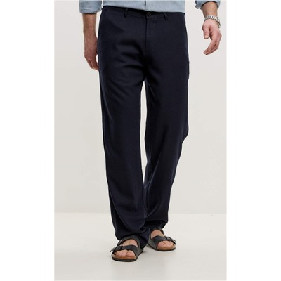 Брюки лен F511-0851 navy