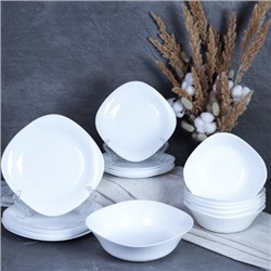 Столовый набор 19 предметов квадратный  19LHP8957595 (WHITE) (уп 2)