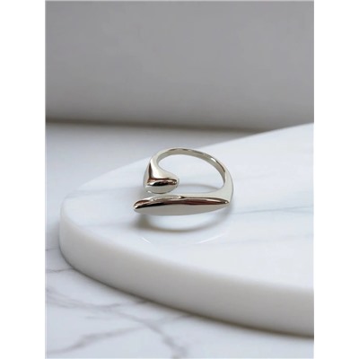 Кольцо с белым серебрением