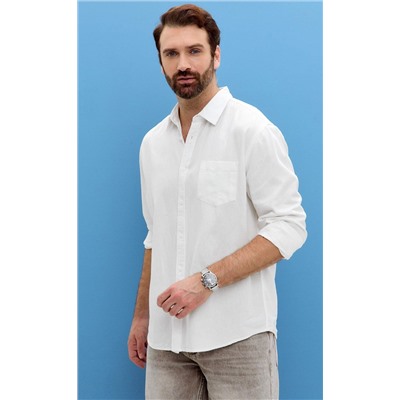 Рубашка д/р лен F111-0450-1 white