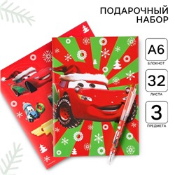 Подарочный набор канцелярии «С новым годом», блокнот А6, ручка, наклейки, «Тачки»