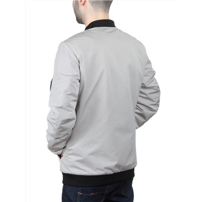 EM25056-2 LIGHT GRAY Куртка-бомбер мужская демисезонная (100 гр. синтепон)