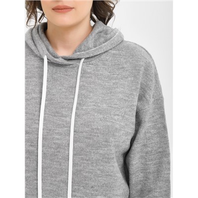 Джемпер вязаный тёмно-серый с капюшоном