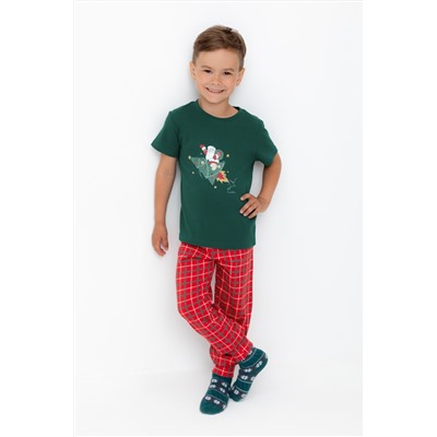 Пижама тем.зеленый, клетка Crockid