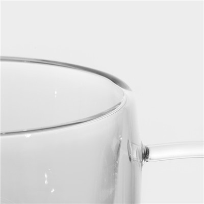 Кружка с двойными стенками Magistro «Дуо. Tea», 200 мл, 12.5×9×7.5 см, стекло, прозрачная