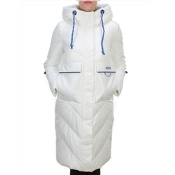 9190 WHITE Пальто зимнее женское EVCANBADY (200 гр. холлофайбера)