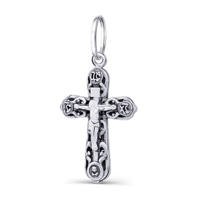 Крест из серебра литье частичное чернение