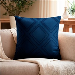 Наволочка декоративная «Этель. Ромб», 42×42 см, синяя