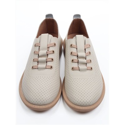 03-YH513-3 BEIGE Полуботинки летние женские (натуральная кожа)