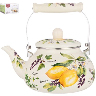 Чайник эмалированный 2,5 л Секретные ингредиенты / 934-421 /уп 8/ Лимоны