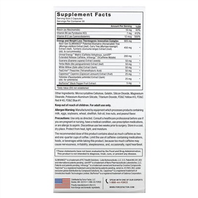 Force Factor, LeanFire с продуктом Slimvance нового поколения, 60 капсул