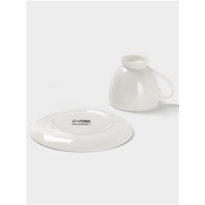 Кофейная пара Magisto English tea party, 115 мл, фарфор, белая