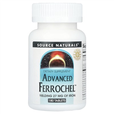 Source Naturals, Advanced Ferrochel, улучшенная формула, 180 таблеток