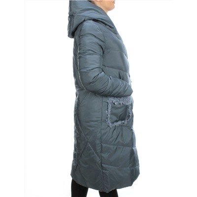 8115 GRAY/BLUE Пальто зимнее женское Jarius