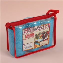 Бигуди «Липучка», d=6 см, в косметичке, 6 шт., МИКС