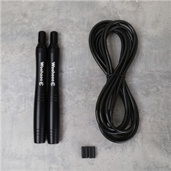 Cкакалка скоростная Woohooo Vento Pro / длина 4.5mm/3m, ручки 2х16.6 см / Black / Вес 207g / уп48