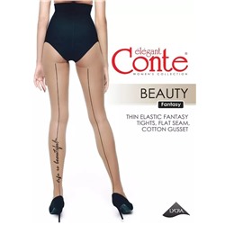 CONTE BEAUTY Колготки женские с имитацией шва и тату-рисунком