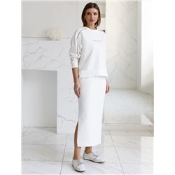 Свитшот с лампасами и разрезами из эластичного футера двухнитки без начеса