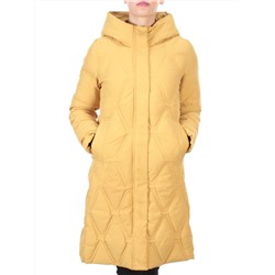 2158 MUSTARD Пальто зимнее облегченное  женское YINGPENG (150 гр. холлофайбер)