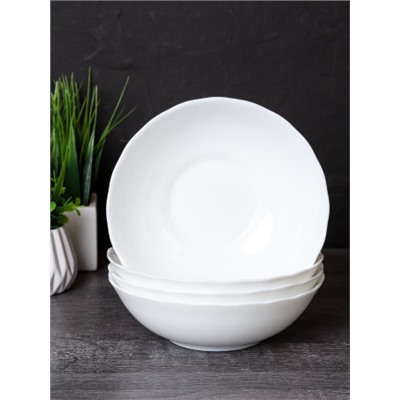 Набор суповых тарелок 4 штуки 480 мл Классика белая / HW60 (WHITE) /уп 18/