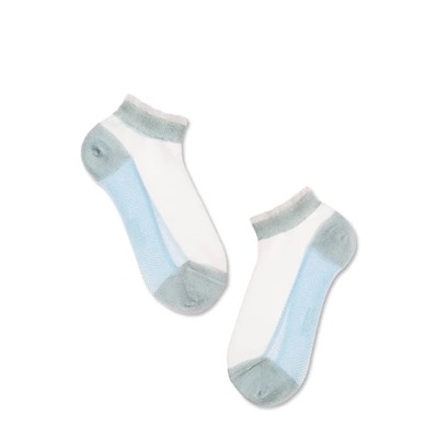 CONTE ELEGANT ACTIVE Короткие прозрачные носки с люрексом
