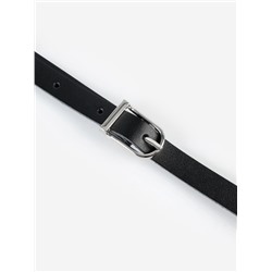 Ручка для сумки из натуральной кожи, с карабинами, 125×1.2 см, чёрная