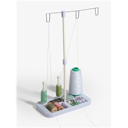 Органайзер-стойка для ниток, на подставке, 20.7×10.8×36.5 см, голубой, белый