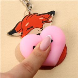Брелок мялка для ключей «Лисичка с сердечком» 4.6×7 см