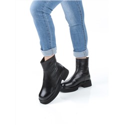 04-HJM396 BLACK Ботинки зимние женские (натуральная кожа, натуральный мех)