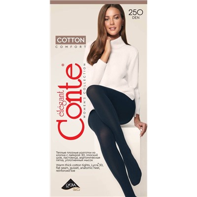 CONTE COTTON 250 Теплые Колготки женские из хлопка