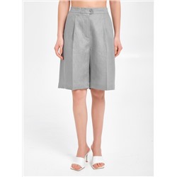 Шорты льняные светло-серые с карманами