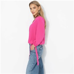 Блуза на резинке с завязками, В зоне внимания (розовый пион)
