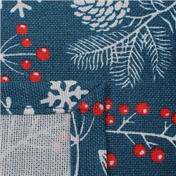 Скатерть декоративная 'NewYear' 145х180, рогожка, 100 % хлопок, 'Шишки синий'