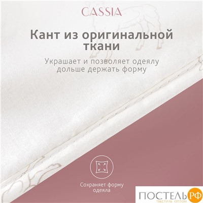 CASSIA  Одеяло ЖЕМЧУЖИНА ТИБЕТА лайт 172х205,1пр.,хл./шерсть/микровол., 200г/м2