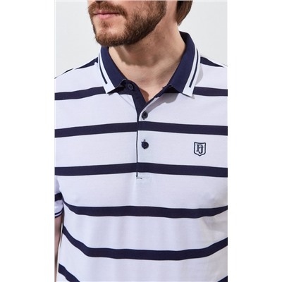 Футболка-поло F311-07-178 white-blue