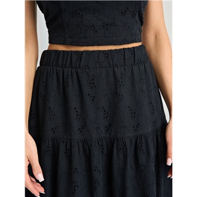 Юбка чёрная макси ярусная