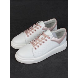 05-PDXT13-2 WHITE/PINK Кроссовки женские (натуральная кожа)