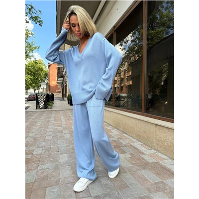 Брюки палаццо с карманами,  Джинс