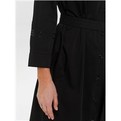 Платье-рубашка чёрное с поясом