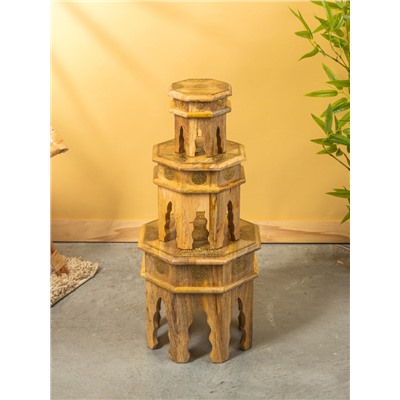 Табурет, 3 шт., 16×12×15.5 см, 24×20×22 см, 32.5×26×29 см, дерево