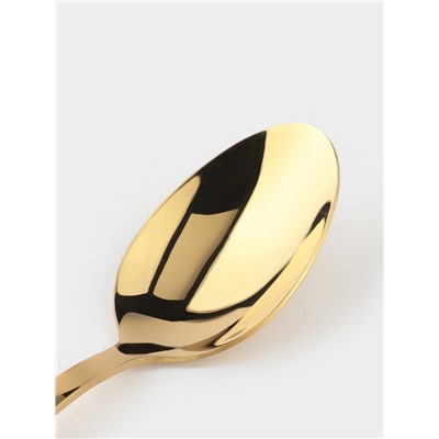 Чайная ложка Magistro Kolos min, длина 15.7 см, толщина 2 мм, нержавеющая сталь, золотистая