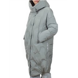302 GRAY/LT. BLUE Пальто зимнее стеганое женское (200 гр. холлофайбер)