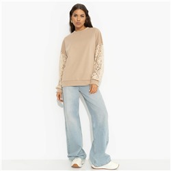 Свитшот, комбинированный с кружевом, Роскошь без пафоса