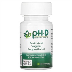 pH-D Feminine Health, вагинальные свечи с борной кислотой, 600 мг, 24 свечи