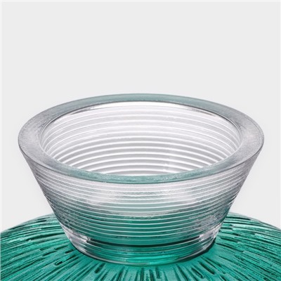 Ваза для фруктов Magistro «Фейерверк», 1.4 л, 25×10 см, стекло, цвет изумрудный