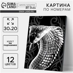Картина по номерам на новый год «Змея кобра», 30×20 см, набор для творчества