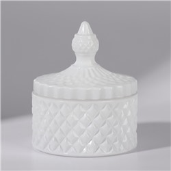 Органайзер для хранения, 1 секция, с крышкой, d=8,3×10,5 см, белый