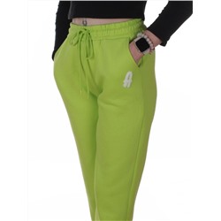2619 LT. GREEN Брюки спортивные утепленные женские (85% хлопок, 10% полиэстер, 5% спандекс)
