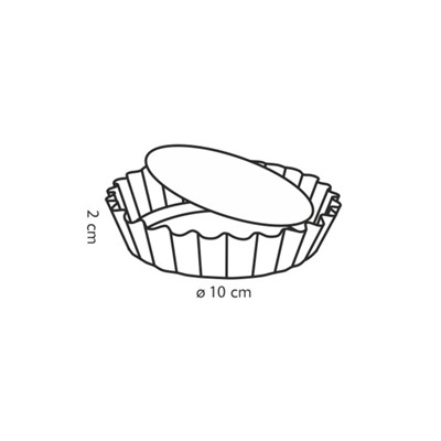 Форма Tescoma Delicia, с волнистыми краями и съёмным дном, d=10 см, 4 шт